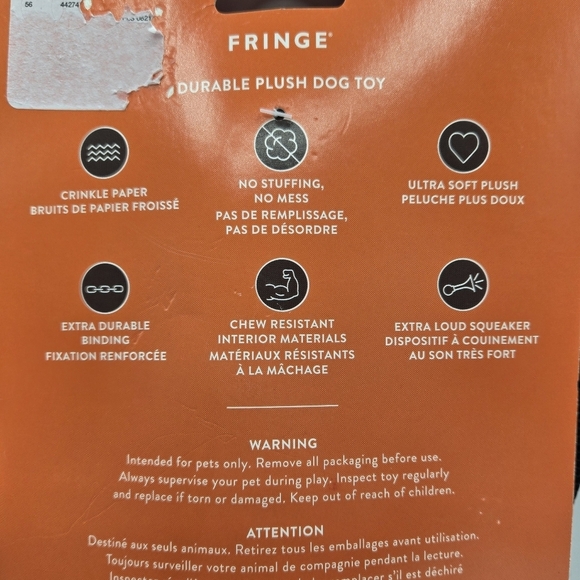 Fringe Halloween Skull Bone Headed Durable Plush Dog Toy - Picture 5 of 7